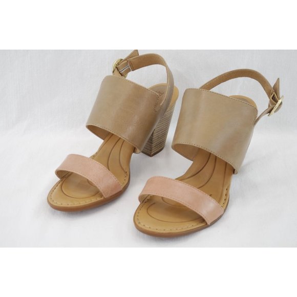 EUC Born 'Cindie' Light Gray Heels | Sz 10, Sabbia/Rosa, Leather - Picture 2 of 9